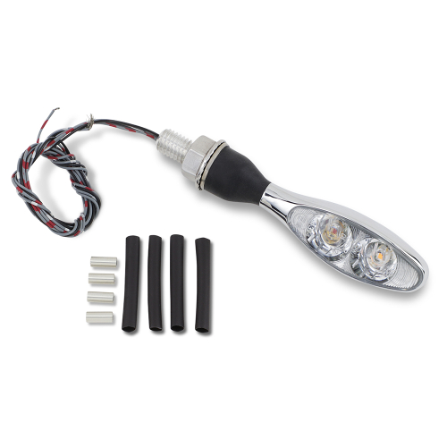 Kuryakyn - Kuryakyn Micro/Rhombus Marker Light - Rear - Chrome Housing - Red/Amber - 2532
