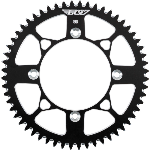 Fly Racing - Fly Racing Aluminum Rear Sprocket - Black - 56T - 201-56 BLK