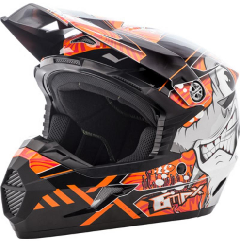 G-Max - G-Max MX46 Hooper Youth Helmet - G3468250 TC-6 - Black/Orange - Small