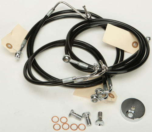 HardDrive - HardDrive Black Vinyl Brakeline Kit - OEM Length - HD-0500-BK