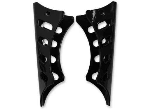 LA Choppers - LA Choppers Clamp On Gussets for 1-1/4in. Handlebars - Oval Slots - Black - LA-7612-02B