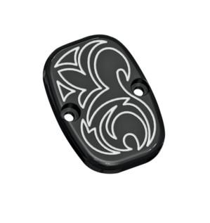 Arlen Ness - Arlen Ness Rear Brake Master Cylinder Cover - Engraved - Black - 03-447