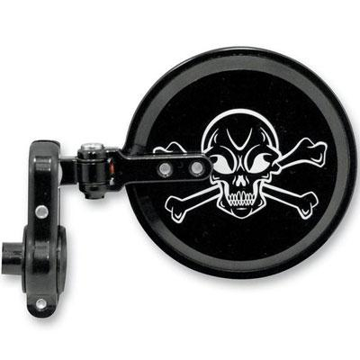 PSR - PSR Folding Bar End Mirror - Skull - Left Side - Black - 00-00205-22