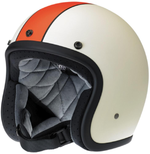 Biltwell Inc. - Biltwell Inc. Bonanza Racer Helmet - BHFCOLERACXS - Flat Creme/Orange - X-Small