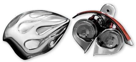 Kuryakyn - Kuryakyn WOLO Horns with Flame Cover - 7298