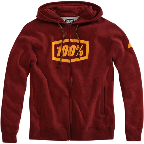 100% - 100% Fleece Zip Syndicate Hoody - 36017-060-12 - Burgundy - Large