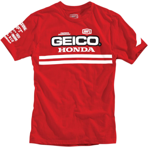 100% - 100% Contrail Geico T-Shirt - 32903-003-11 - Red - Medium