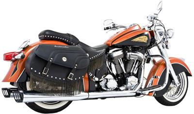Freedom Performance - Freedom Performance Dual Exhaust System with 4in. Racing Muffler - Chrome Body with Black Tips - IN00003