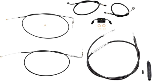 LA Choppers - LA Choppers Standard Handlebar Cable/Brake & Clutch Line/Wire Kit - Black Vinyl/Stainless - LA-8231KT-13B