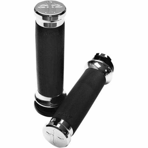 Carl Brouhard Designs - Carl Brouhard Designs Cross Style Grips - Chrome - CRINC
