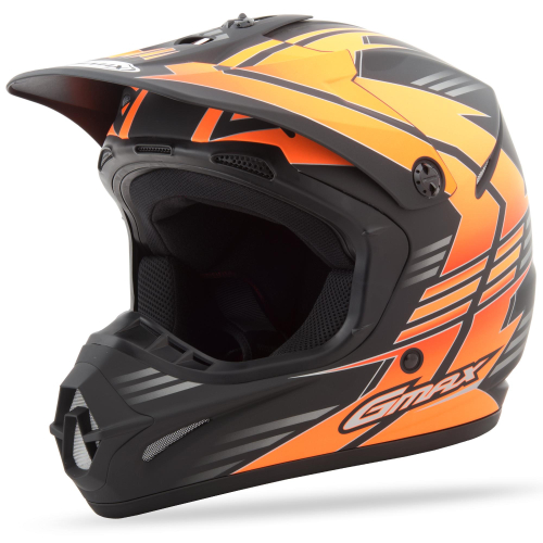 G-Max - G-Max GM46.2 Race Youth Helmet - G3466690 TC-26F - Flat Black/Hi-Viz Orange - Small