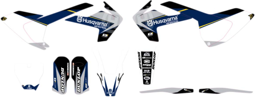 DCOR - DCOR COR 9 Husqvarna Race Complete Graphics Kit - White - 20-70-100