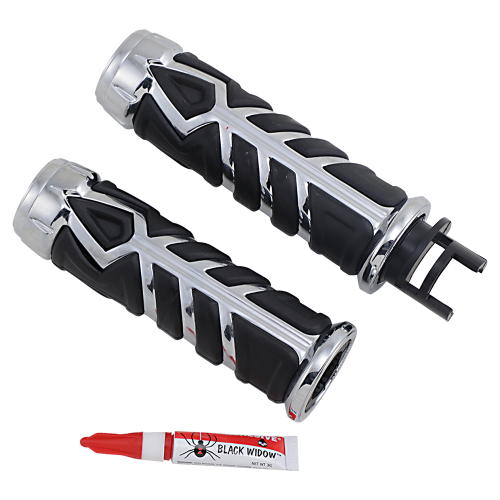 Kuryakyn - Kuryakyn Spear Grips - Chrome/Black - 5635
