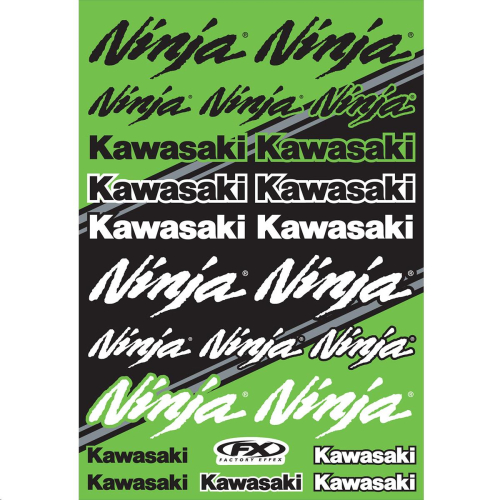 Factory Effex - Factory Effex OEM Sticker Sheets - Kawasaki - 22-68134