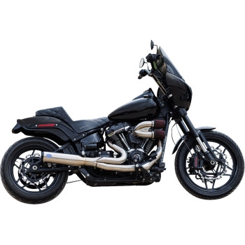 S&S Cycle - S&S Cycle Qualifier 2-Into-1 Exhaust System - Race Only - Brushed Stainless - 550-1105