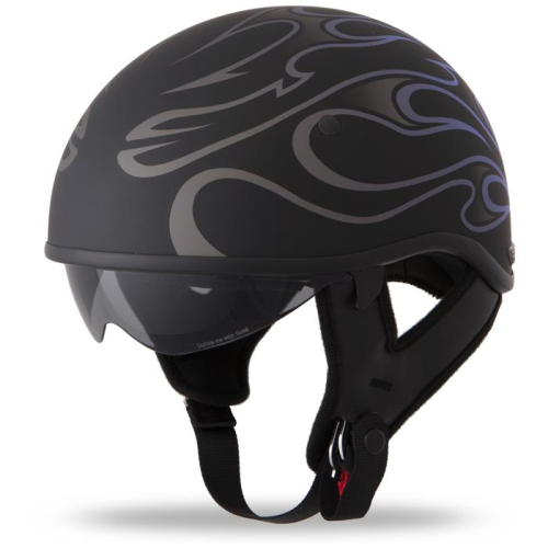 Fly Racing - Fly Racing .357 Flame Helmet - 73-8206-2 - Purple Flame - Small