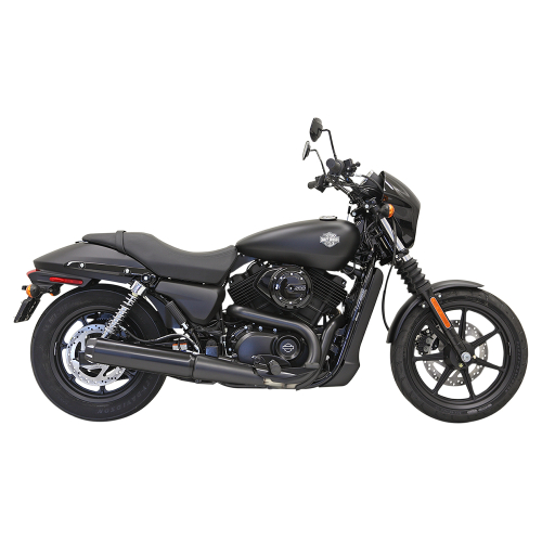 Bassani Manufacturing - Bassani Manufacturing 4in. Slip-On Muffler - Straight Edge - Black with Black Billet End Caps and Contrasting Flutes - 1587RB