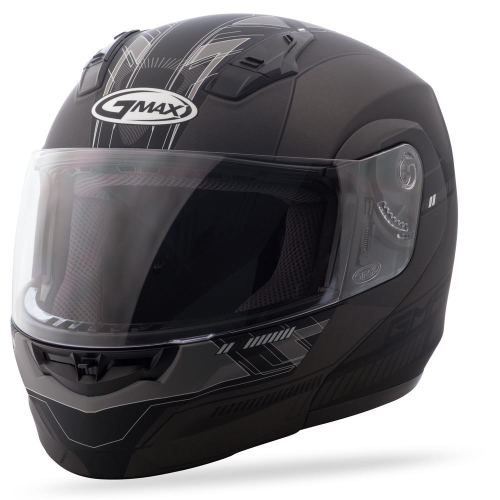G-Max - G-Max MD04 Graphics Helmet - G1041453 TC-21F - Flat Black/Silver - X-Small