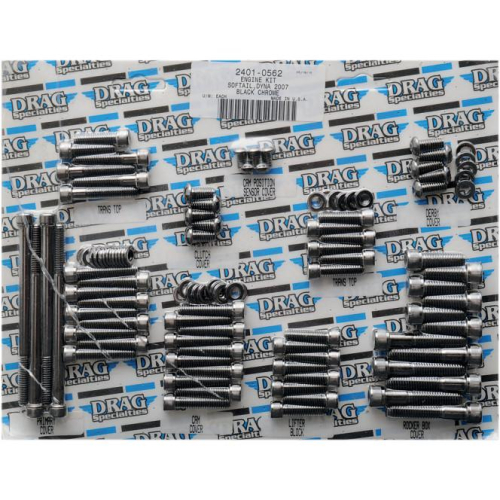 Drag Specialties - Drag Specialties Complete Motor Black Chrome Socket-Head Bolt Set - Smooth - MK694BSBK