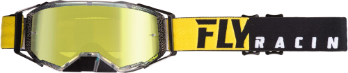 Fly Racing - Fly Racing Zone Pro Goggles - 37-5181 - Black/Yellow / Gold Mirror/Smoke Lens - OSFM