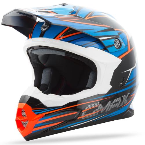 G-Max - G-Max MX86 Raz Helmet - G3861217 TC-2 - Blue/Hi-Viz Orange - X-Large