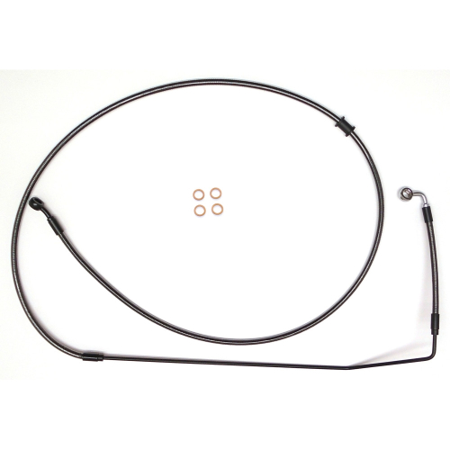 Magnum - Magnum EZ-Align Braided Front Upper ABS Brake Line - +6in. - Black Pearl - AS47589