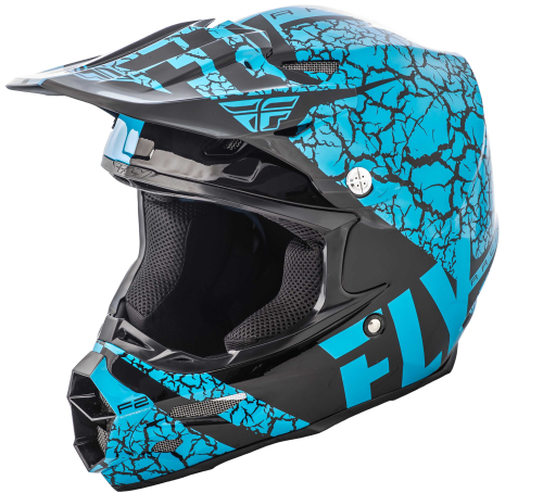 Fly Racing - Fly Racing F2 Carbon Fracture Helmet - 73-4173-1-XS - Light Blue/Black - X-Small