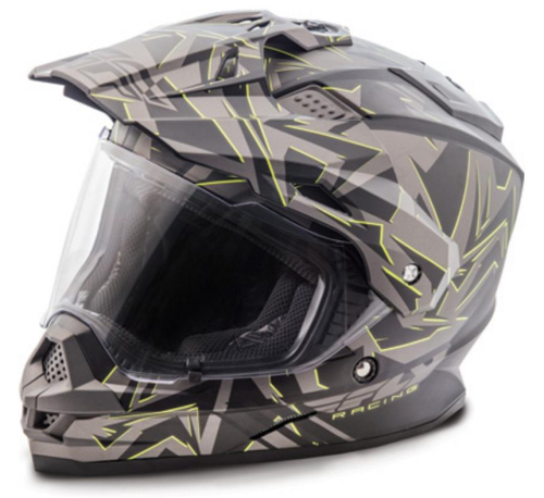Fly Racing - Fly Racing Trekker Nova Helmet - 73-7015M - Gray/Hi-Vis Yellow - Medium