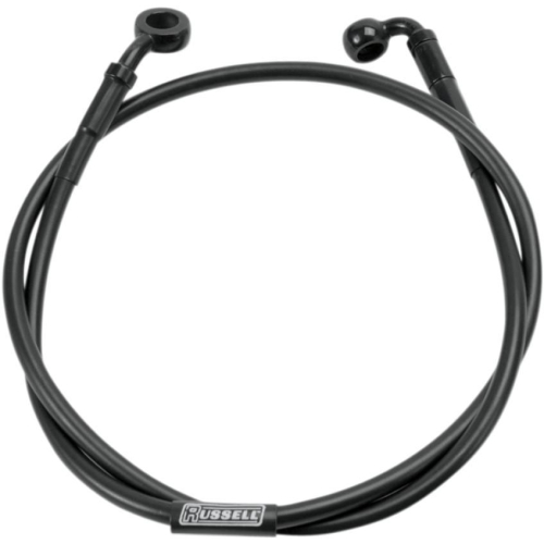 Russell - Russell Pro Swivel Universal Brake Hose - Black - 7/16in.,35 Degree,Upper Banjo - 52in. Length - R08992BC