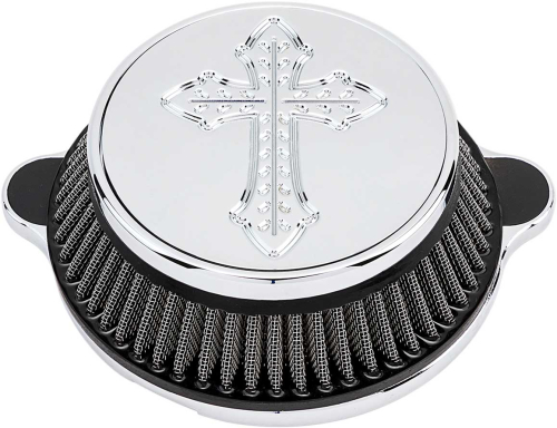 LA Choppers - LA Choppers Air Cleaner Assembly - Spanish Cross Cover - Chrome - LA-2396-03