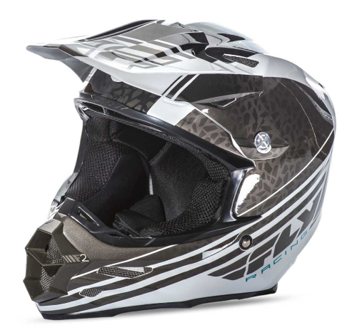 Fly Racing - Fly Racing F2 Carbon Animal Helmet - 73-4141S - Black/White - Small