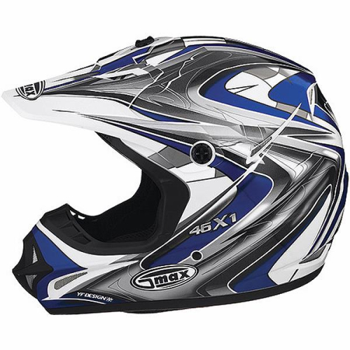 G-Max - G-Max Visor for GM46X-1 Core Graphic Helmets - Md-3XL - White/Blue/Silver/Black - G980271