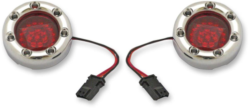 Custom Dynamics - Custom Dynamics Bullet Ringz LED Rear Turn Signal - Red/Red - Red Lens - Chrome - BTRC-RR-JAE-R