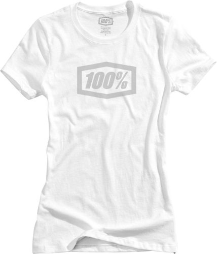 100% - 100% Essential Womens T-Shirt - 28016-000-11 - White - Medium
