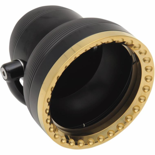 Kens Factory - Kens Factory 4-1/2in. Neo-Fusion Headlight Housing - Machine Black with Brass Ring - 11001