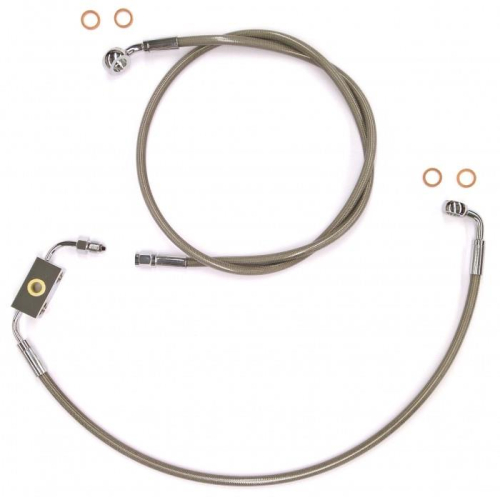 Magnum - Magnum Clear Coated XR Stainless Front Brakeline Kit - 24in. Upper Brake Length - SSC131630