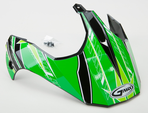 G-Max - G-Max Visor with Screws for GM-11/S Helmets - Nova Black/Green/White - G011043