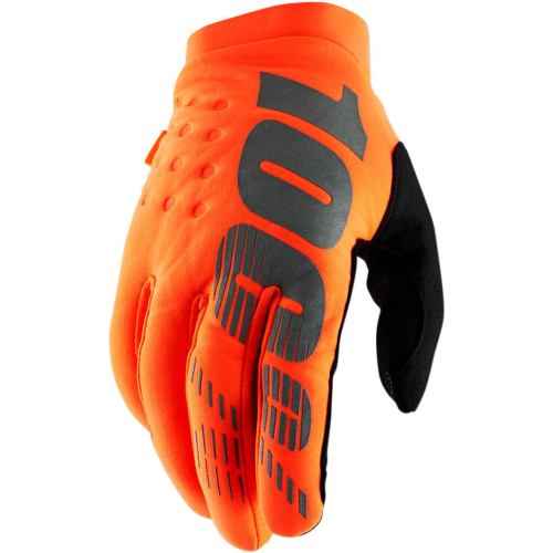 100% - 100% Brisker Gloves - 10016-260-10 - Fluorescent Orange/Black - Small