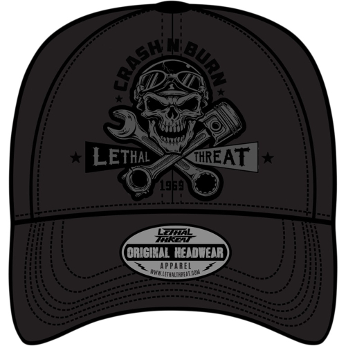 Lethal Threat - Lethal Threat Crash n Burn Hat - HT82101 - Dark Gray - OSFM