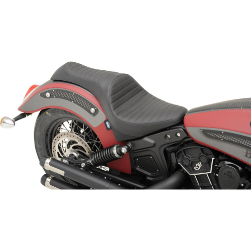 Drag Specialties - Drag Specialties Caballero Seat - Classic Stitch - Black-Solar Reflective - 0810-1999