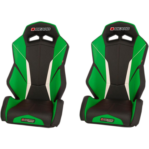 Beard Seats - Beard Seats Torque V2 Front Seats (Pair) - Black/Green - 852-532