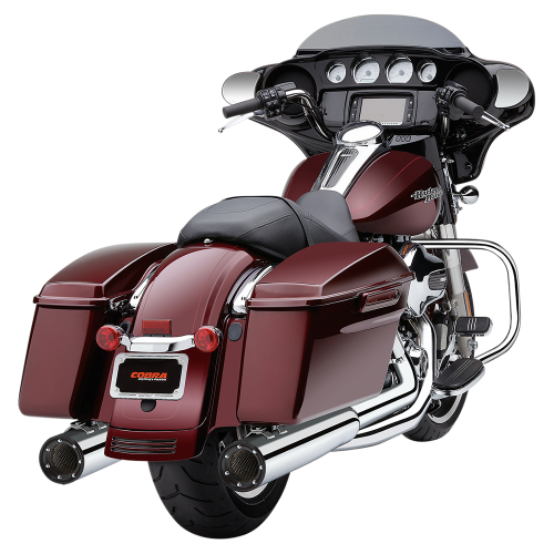 Cobra - Cobra PowrFlo Slip-Ons - Chrome with Satin Black Tip - 6265
