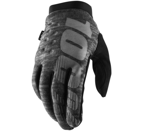 100% - 100% Brisker Cold-Weather Gloves - 10003-00021 - Gray - Medium