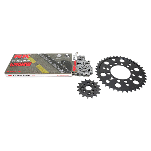 RK - RK Quick Acceleration Chain Kit with Steel Sprocket - Natural Chain - 2108-119P