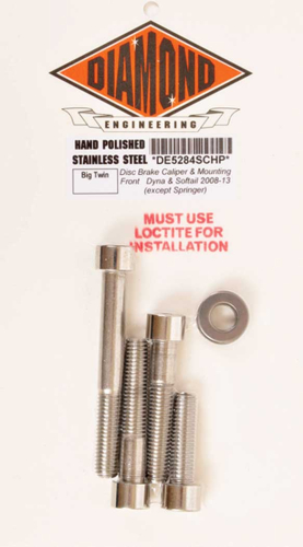 Diamond Engineering - Diamond Engineering Socket Head Front Caliper Polished Stainless Mount Kit - DE5284SCHP