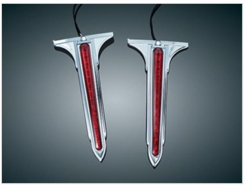 Kuryakyn - Kuryakyn Wedge LED Rear Saddlebag Accents - Chrome - 7262