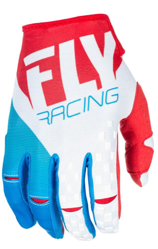 Fly Racing - Fly Racing Kinetic Gloves - 371-41308 - Red/White/Blue - Small