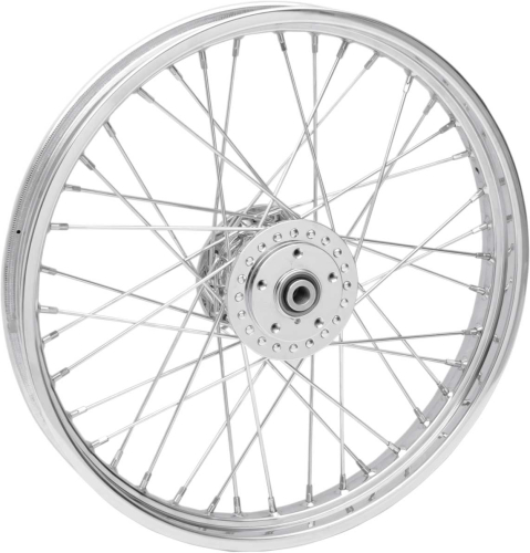 Drag Specialties - Drag Specialties Laced 40 Spoke Front Wheel - 21x2.15 - Chrome (Single/Dual Disc) - 0203-0412