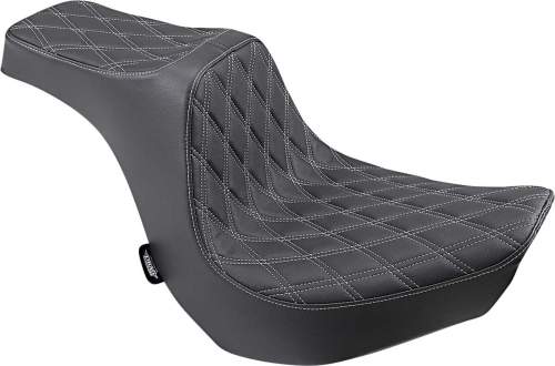 Drag Specialties - Drag Specialties Predator III Seat - Double Diamond - Silver Thread - 0802-1268