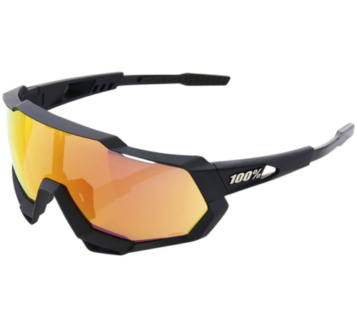 100% - 100% Speedtrap Sunglasses - 60012-00004 - Soft Tact Black / Red Lens - OSFM